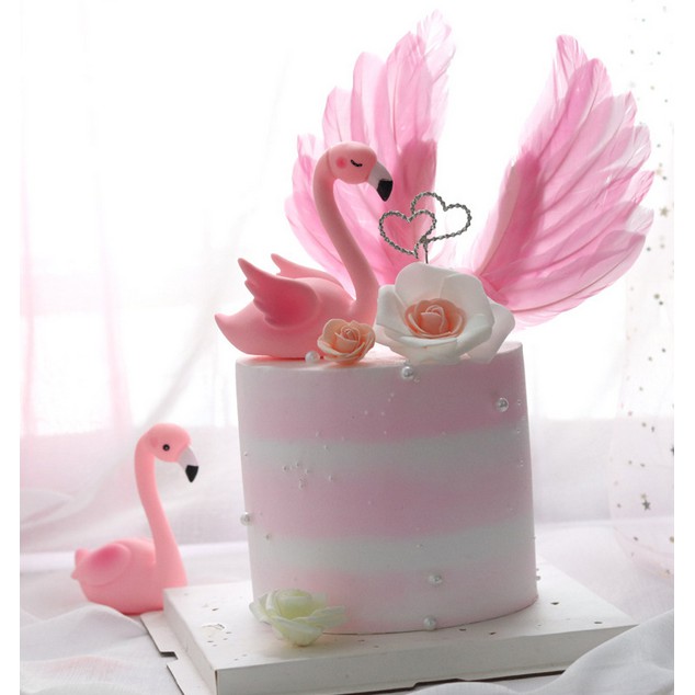 [Phụ Kiện Trang Trí Bánh Kem] Hình Đôi Cánh Thiên Thần Phối Lông Vũ Nhiều Màu Sáng Tạo