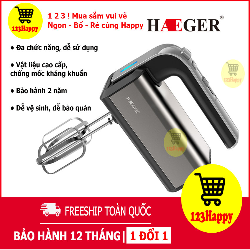 [HOT Trend 2020] Máy Đánh Trứng, trộn bột  Cầm Tay HAEGER HG6664 500w, 123 Happy, mã MT01, Máy Cao Cấp, làm bánh, làm kem, công suất cao, làm siêu nhanh
