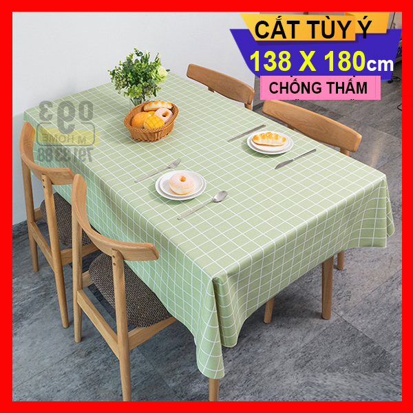 Khăn Trải Bàn Caro Khăn Ăn Chống Thấm 180x138 cm