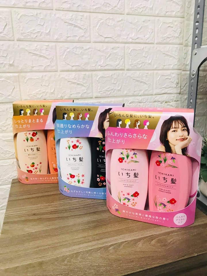 Bộ dầu gội xả thảo mộc ichikami mẫu mới nhất nhật bản.
