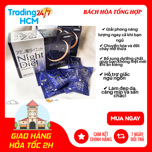 Viên uống giảm cân Night Diet Orihiro 60 gói nội địa Nhật Bản