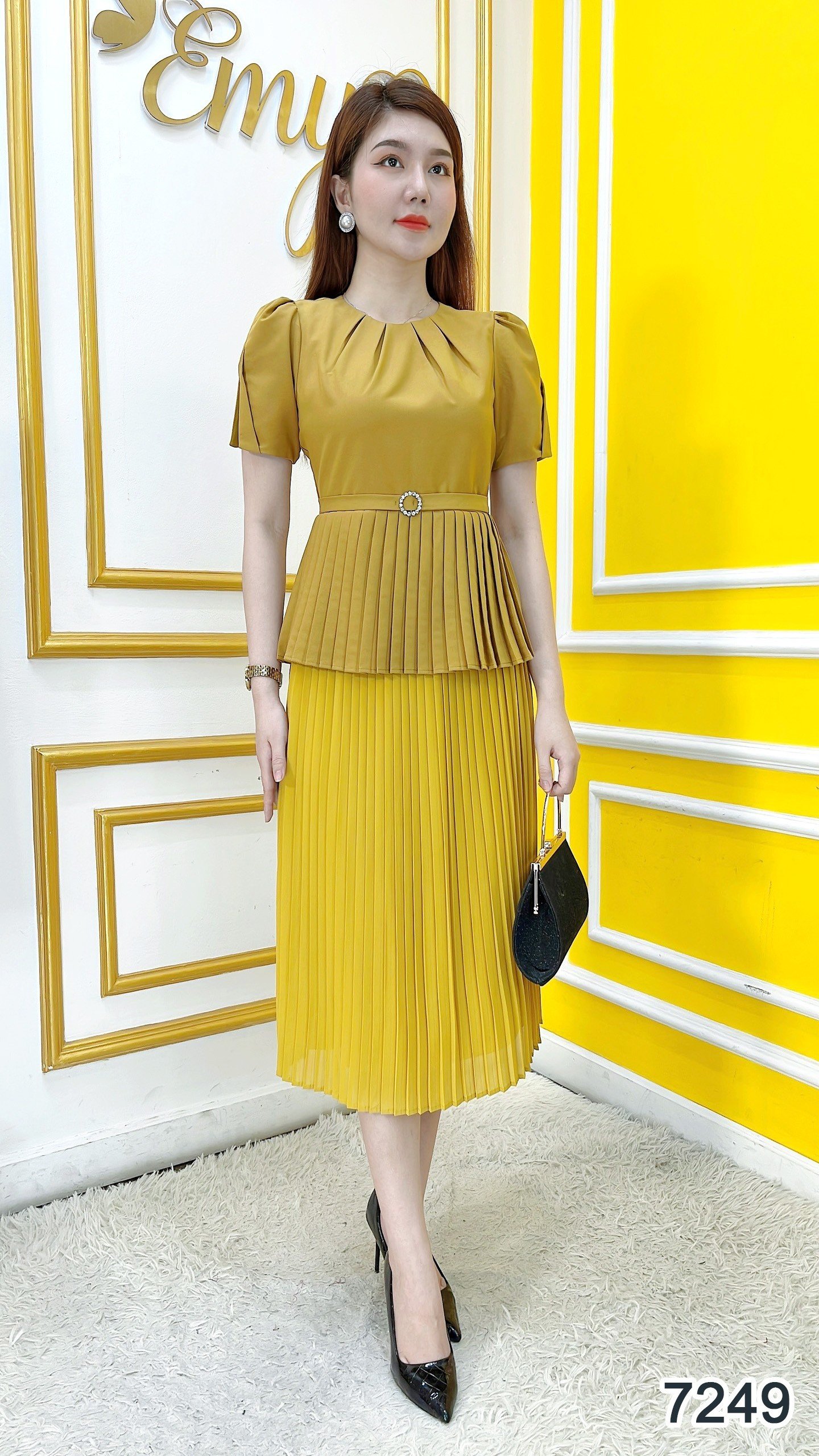 Sét áo chân váy emy em7249 peplum