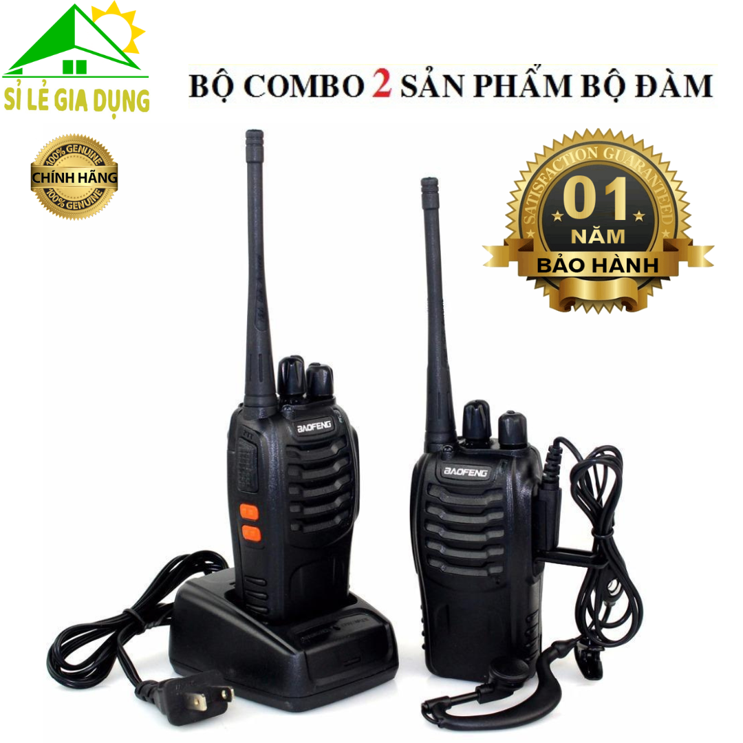 Combo 2 bộ đàm chính hãng baofeng bf888s cực chất - bảo hành 12 tháng lỗi 1 đổi 1