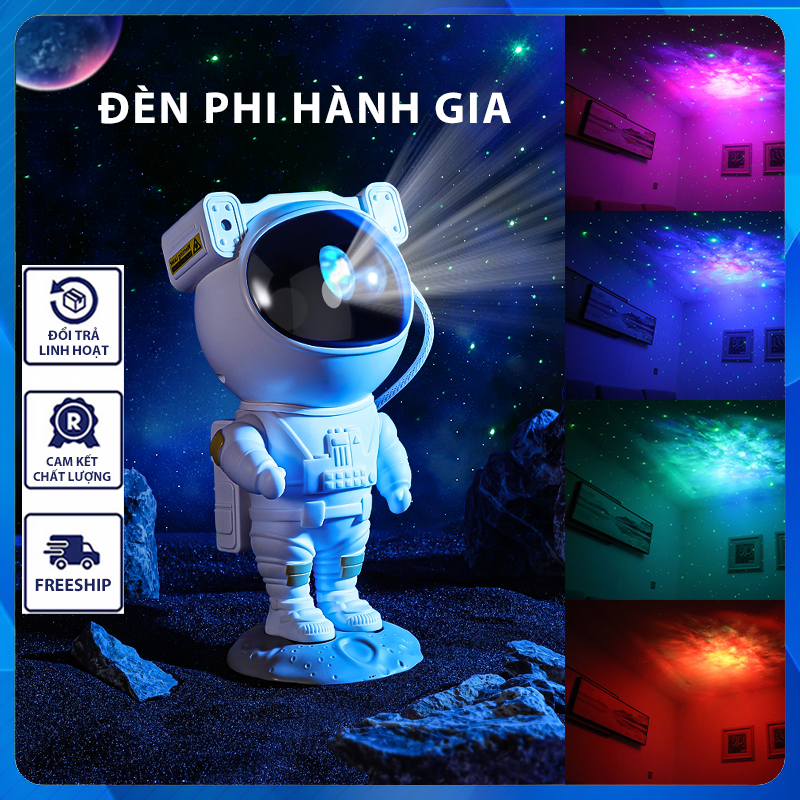 Đèn chiếu sao phi hành gia, đèn ngủ chiếu sao thiên hà, máy chiếu sao hình phi hành gia có nhạc BH 6 THÁNG