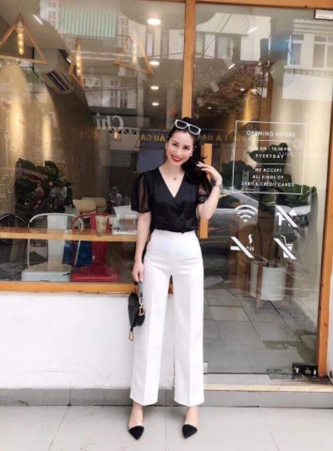 Quần ống suông khóa sườn đẹp