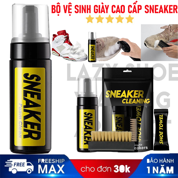Nước Rửa, Chai xịt tẩy giày trắng Cấp Tốc Sneaker 150ml, chai vệ sinh giày, xịt bọt tẩy trắng giầy, dung dịch vệ sinh dạng bọt, chai nước lau rửa tẩy trắng -  Nhanh Gọn Tiện Lợi