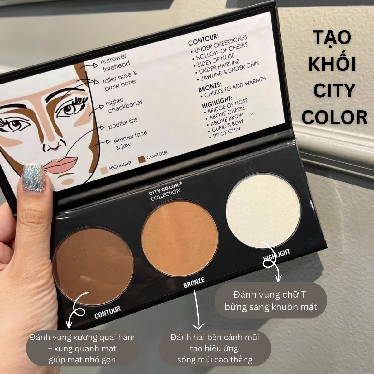 BẢNG TẠO KHỐI CITY COLOR CONTOUR EFFECTS PALETTE 3 ô