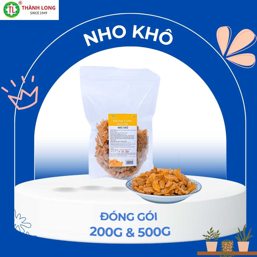 500g Nho khô Thành Long hạt to, giòn, ngọt thanh - Việt Nam