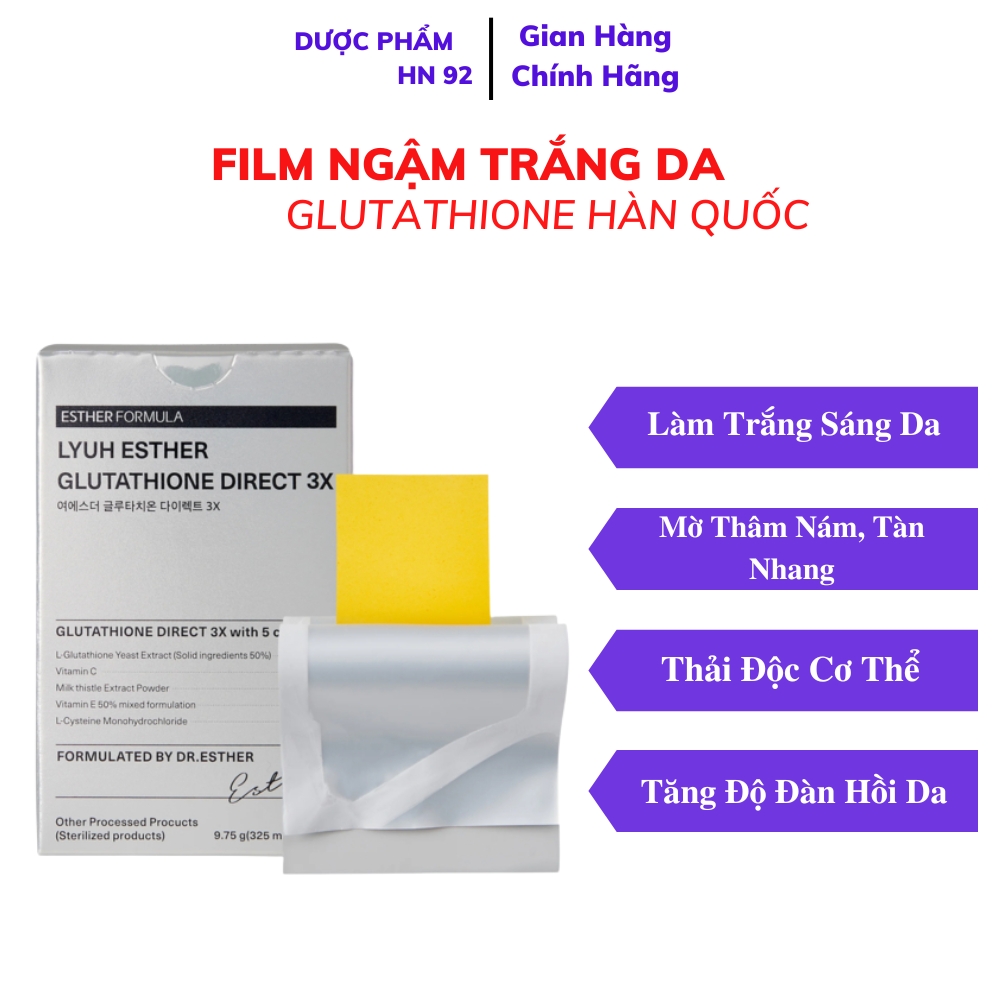 Film ngậm trắng da DR ESTHER formula Glutathione Direct Film 3X Hàn Quốc