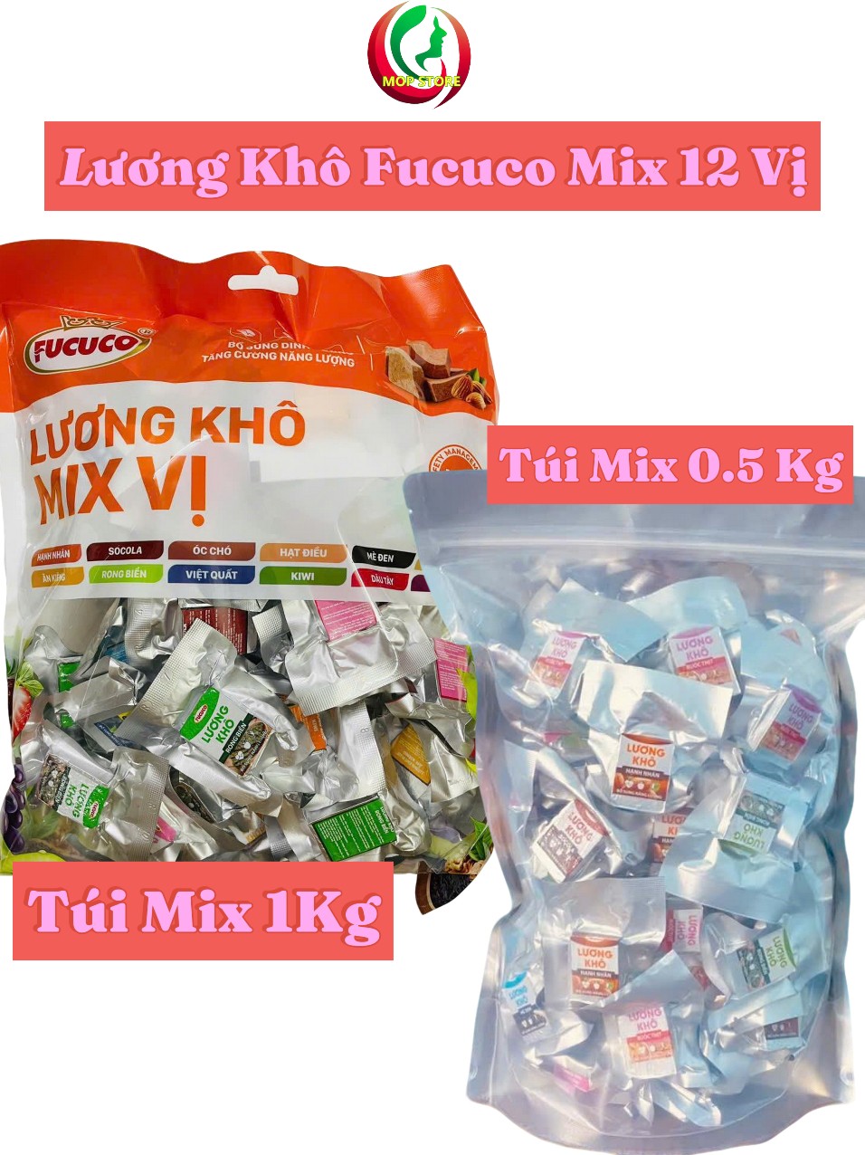 (Mix 13 Vị) 1 Kg Lương Khô Mini Hạt Dinh Dưỡng Fucuco Ngon, Tiện Lợi - Ăn Vặt