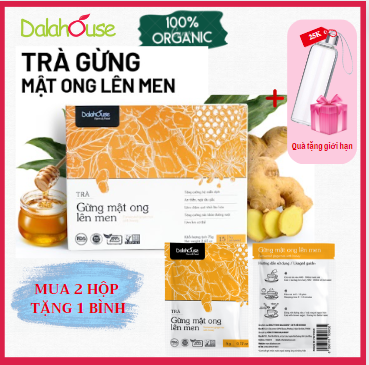 Trà GỪNG Đen Mật Ong lên men Dalahouse –Trà Organic xuất khẩu, tăng cường sinh lực, Hộp 15 gói