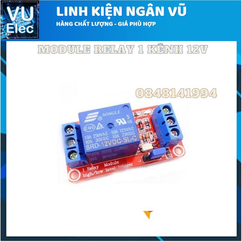 Module relay 1 kênh 5v-12v-24v rơ le 5V bo mạch đỏ có terminal vặn ốc