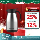 Ấm giữ nhiệt pha trà 1.4L Inox 304 Sunhouse KS-TH1400TI - Inox 304 an toàn - Giữ nhiệt tới 10h - Nắp nhấn tiện lợi