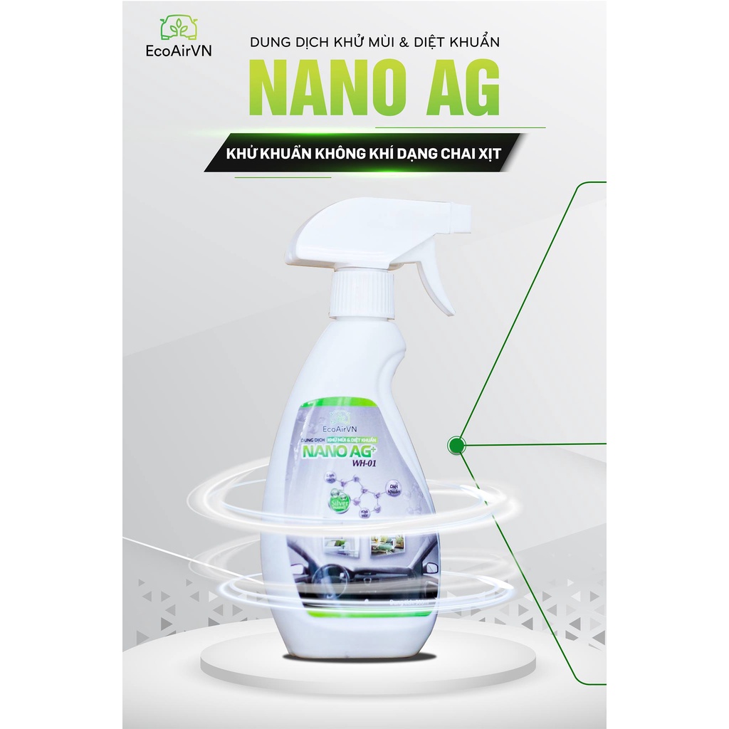 Chai xịt làm sạch không khí - khử mùi khử khuẩn Nano Ag- 300 ml - EcoAirVn