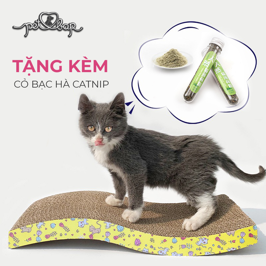 [Hoàn Tiền 10%] [TẶNG CATNIP] Bàn cào móng hình sóng cho mèo giảm căng thẳng – Trụ cào móng mèo tặng kèm cỏ bạc hà Catnip