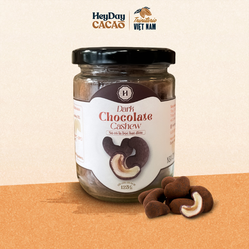 Sô cô la bọc hạt điều Heyday - Hủ 125g - Vị chocolate thơm nồng cùng hạt điều béo thơm - Heyday Cacao