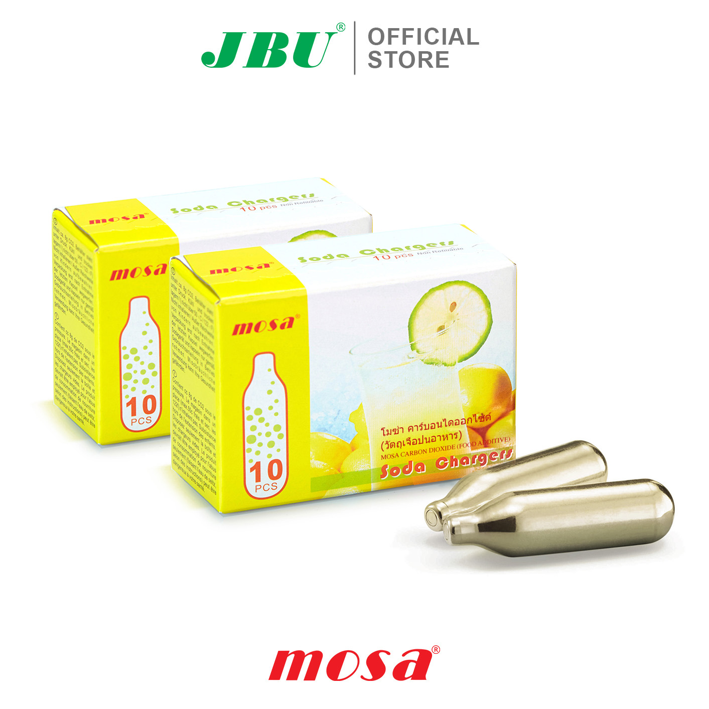 Gas soda mosa - co2 charger dùng cho bình làm soda - combo 2 hộp