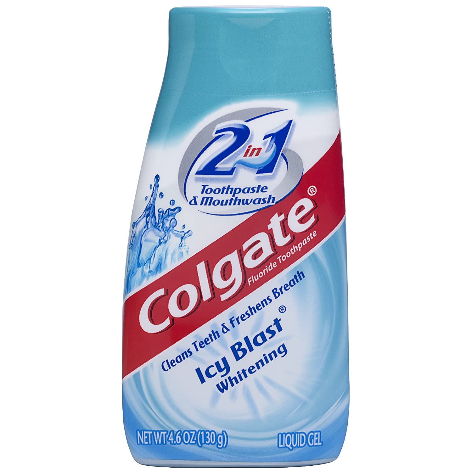 Kem đánh răng kèm súc miệng làm trắng răng Colgate 2 in 1 Whitening Icy Blast, Mouthwash, Whitening 130g