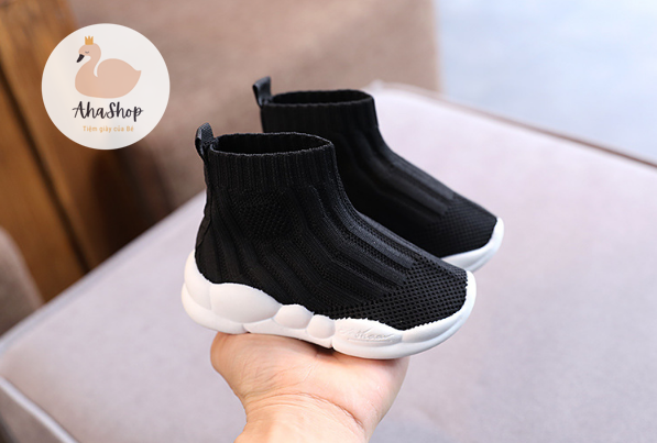 Giày bún cổ cao vải lưới cho bé gái bé trai K059