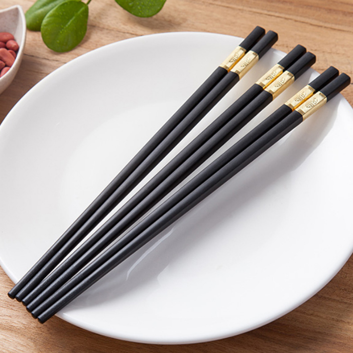 Bộ 10 Đôi Đũa Hợp Kim Mạ Vàng Bền Chắc Chắn A1261