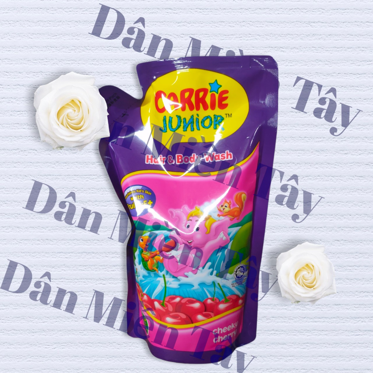 Bịch sữa tắm gội cho bé Carrie Junior hương Cherry