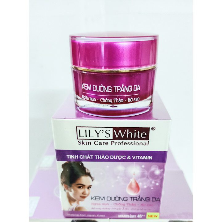 Kem Lily White dưỡng trắng da  – ngừa mụn, chống thâm, mờ sẹo 8gr