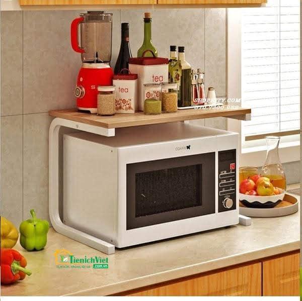 Gia kệ để lò vi sóng inox chữ C mang không gian bếp gọn gàng sạch sẽ