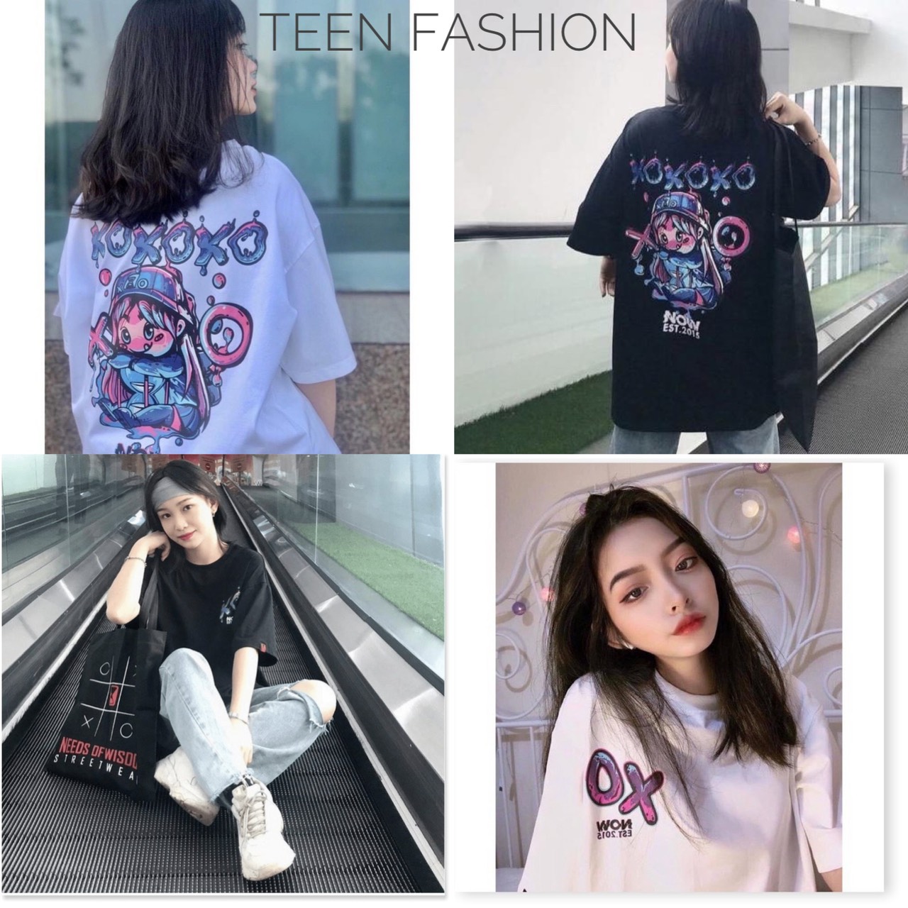 [HCM]Áo Thun Tay Lỡ Unisex XOXOXO - Áo Thun Phông Rộng Thời Trang Nam Nữ Bắt Trent