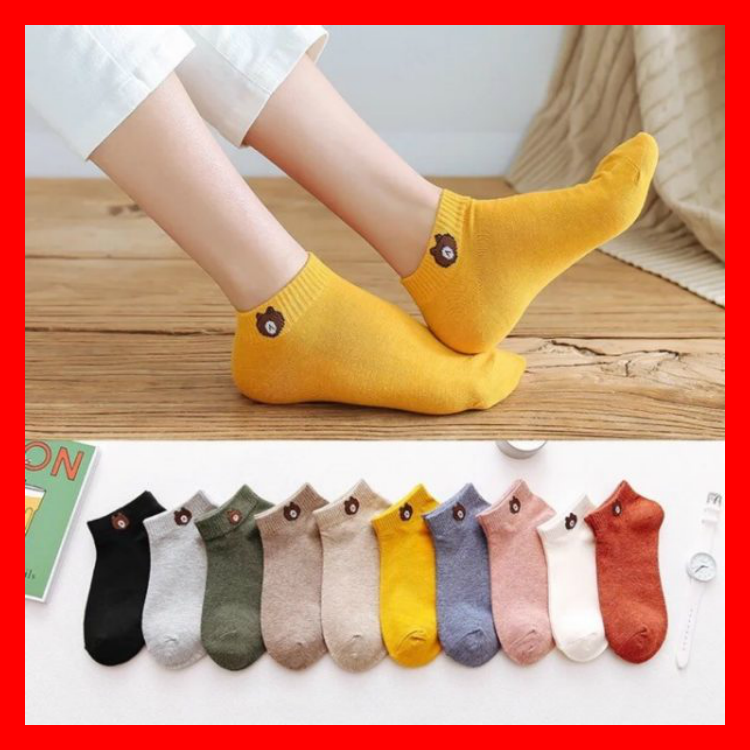 Set 10 đôi tất gấu xinh brown dễ thương siêu hot hàng chất đẹp