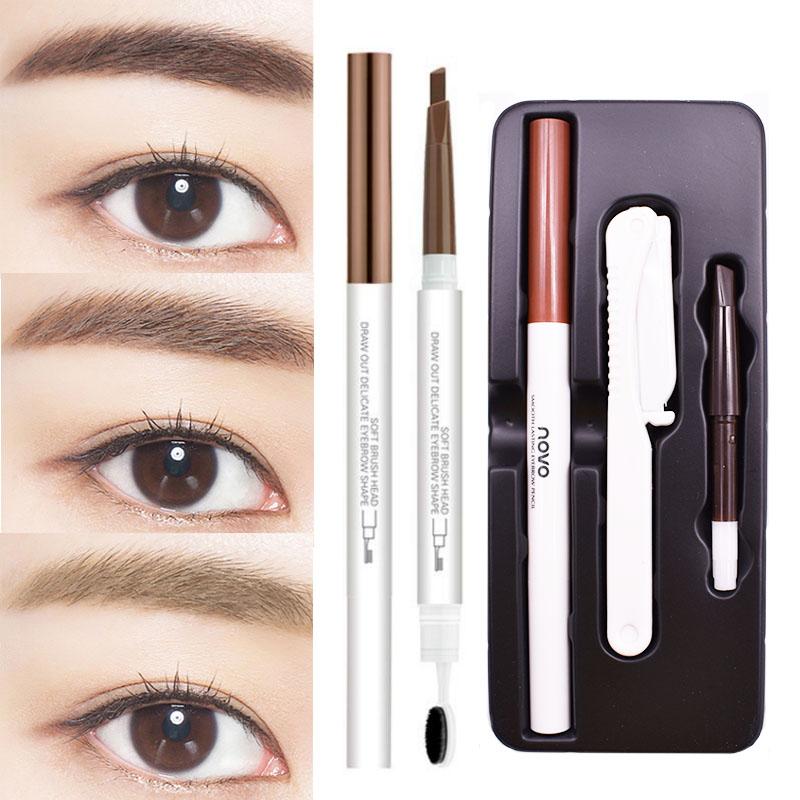 [HCM]Bộ Kẻ Chân Mày 3 Món Novo Precise No.5253 (Chì kẻ mày + cọ chảy mày + lõi chì thay thế + dao cạo mày)