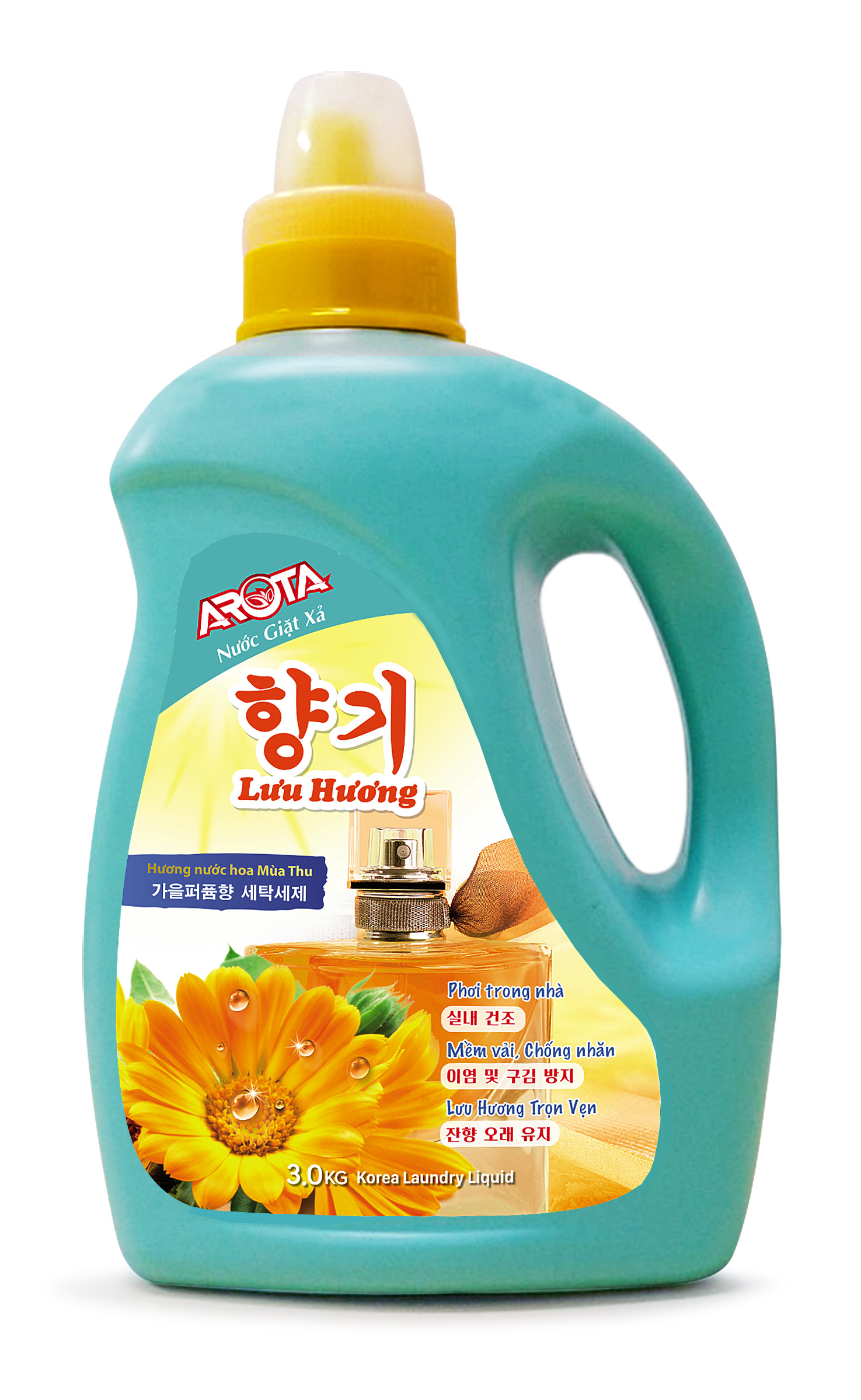 Nước giặt xả Arota hương hoa mùa Thu Hàn Quốc 3KG