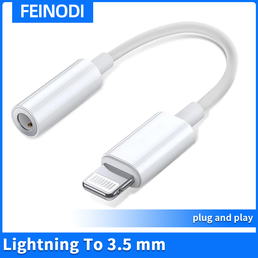 Feinodi tai nghe bộ chuyển đổi âm thanh cáp lightning sang jack âm thanh 3.5 mm cho iphone 13 ipad jack chuyen lightning sang 3.5