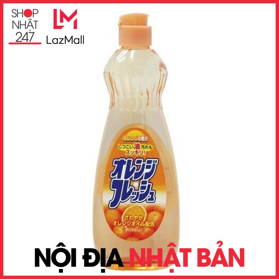 Chai nước rửa bát chén hương cam 600ml Rocket nội địa Nhật Bản