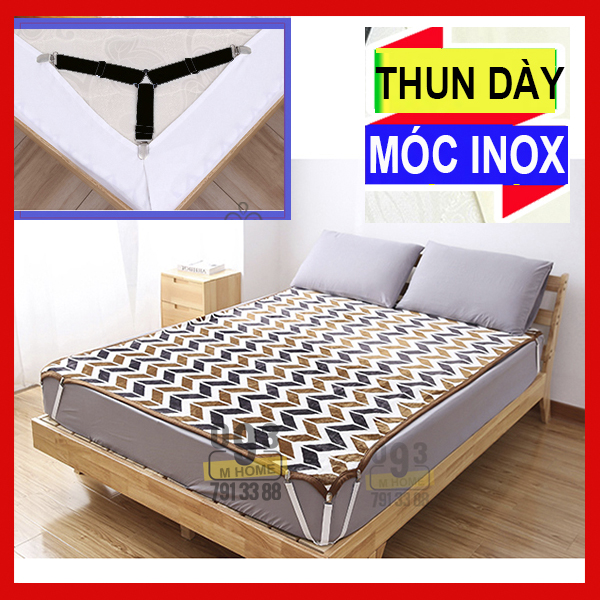 Combo 4 Kẹp Inox Cố Định Chăn Ga Giường Phụ Kiện Giường Ngủ
