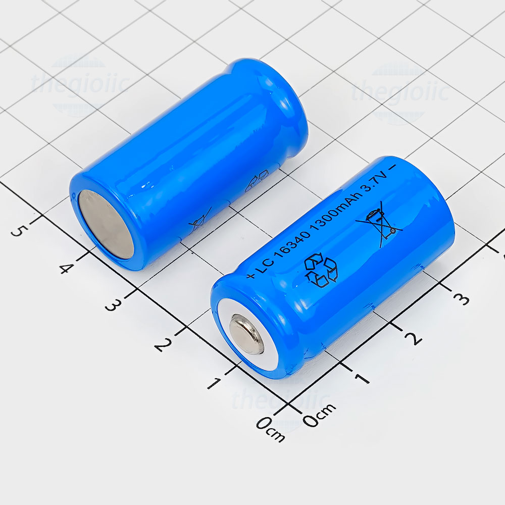 Mẫu pin 16340 lithium ion 3.7v 1300mah sạc nhiều lần dùng đèn laze, đèn pin - đồ chơi đô shop
