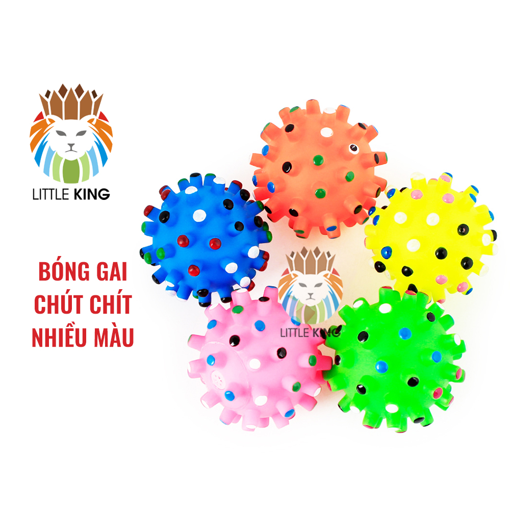 Đồ chơi bóng gai 7 màu chút chít cho chó mèo, thú cưng Little King pet shop