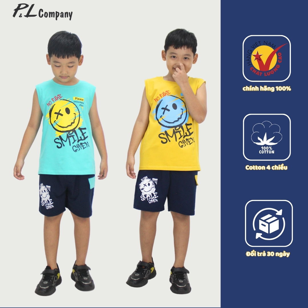  Bộ Quần Áo Thun Cotton 4 chiều Sát Nách Mùa Hè Bé Trai   2-10  ZAkids ZAB2342 