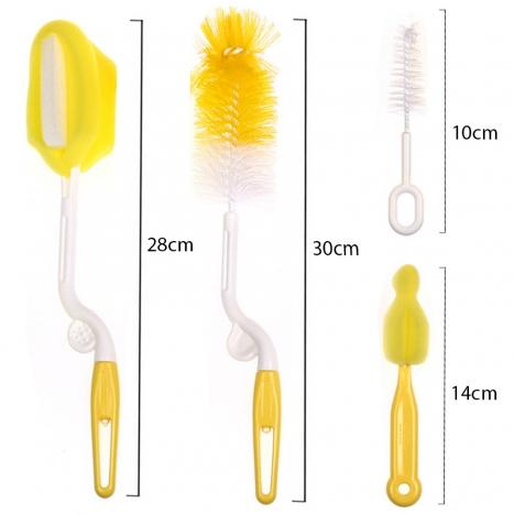 [HCM]Bộ cọ rửa bình ly moonship 4 chi tiết(màu ngẫu nhiên)chất liệu nhựa bền đẹp