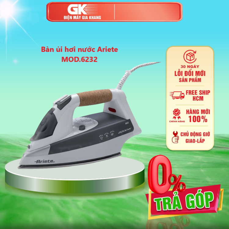 Bàn ủi hơi nước ariete mod.6232 - giao toàn quốc - freeship hcm