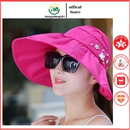 Mũ chống nắng hoa cho bạn gái vành rộng