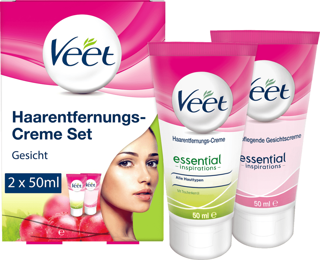 Set Kem tẩy lông mặt 3 phút Veet Essential inspirations 50mlx2