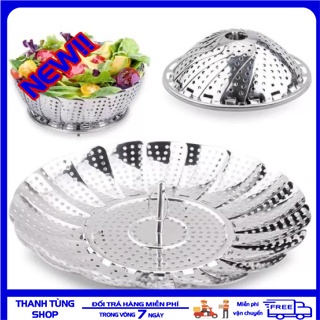[ SALE UP TO 50% ] Vỉ Xửng Hấp Inox Xòe 3 Chân Cao Cấp Có Thể Bung Gập Dễ Dàng Tiện Lợi Phù Hợp Hầu Hết Các Loại Nồi, Xửng, Vỉ Hấp Inox Thông Minh Thay đổi được Kích Cỡ