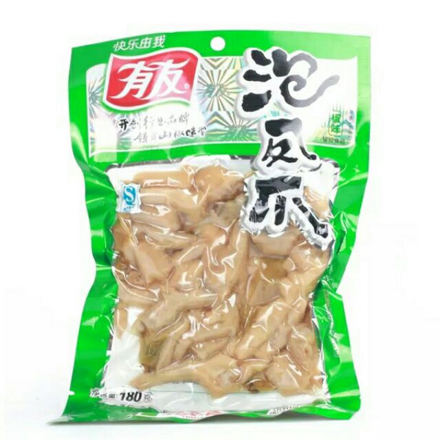 Chân gà yuyu ớt xanh 180g - cải dưa - 80g