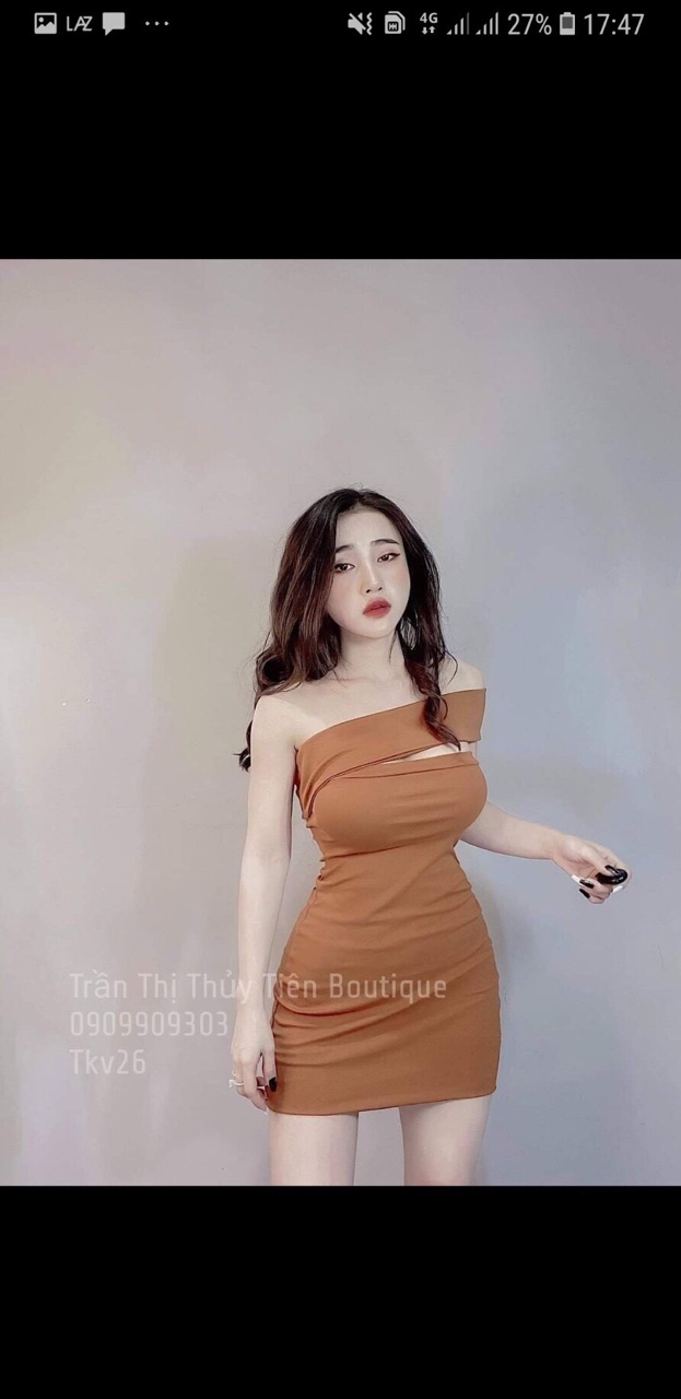 Đầm body lệch vai dễ thương