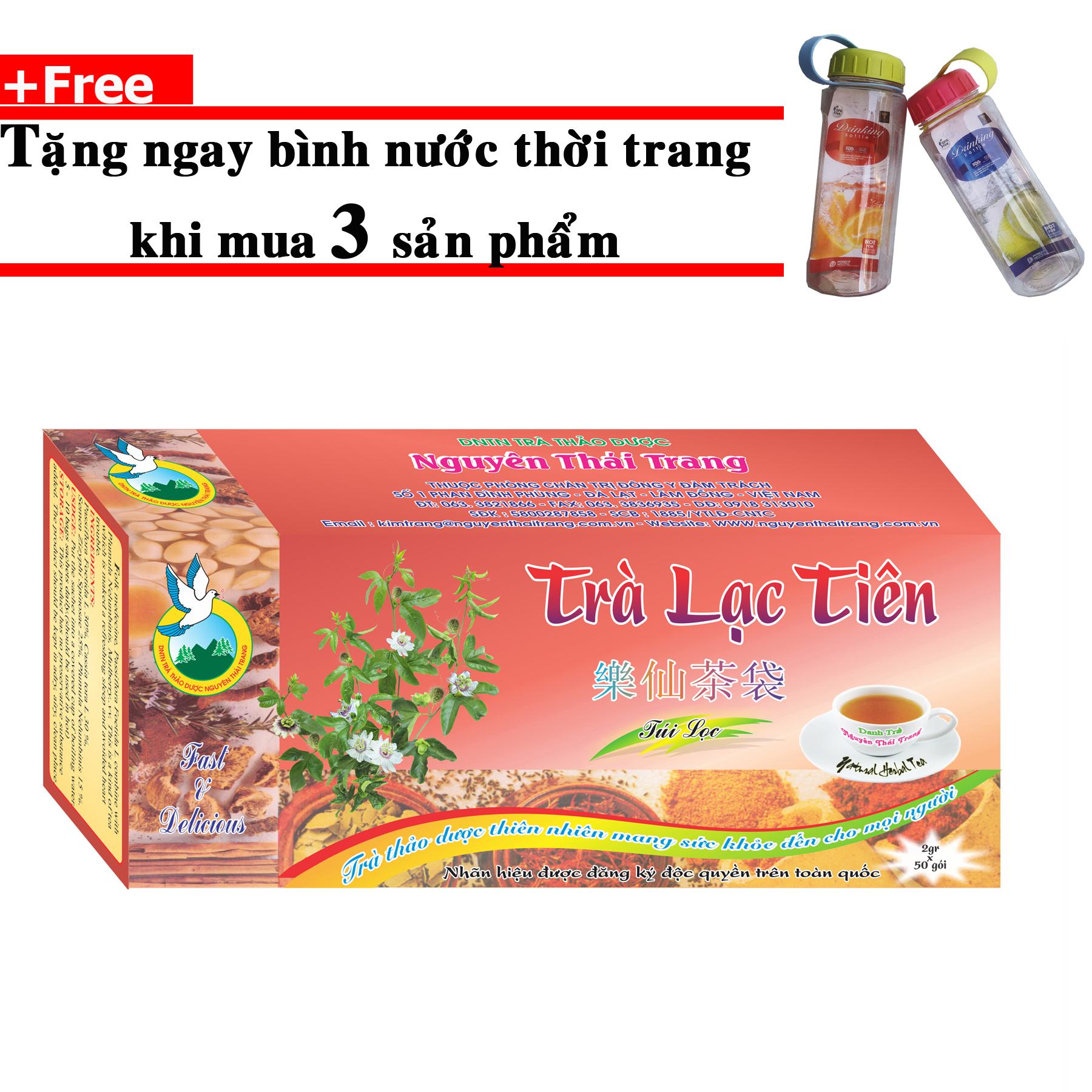 Trà Lạc Tiên Giúp Ăn Ngủ Ngon -Mua 3 Tặng Bình nước thời trang- Nguyên Thái Trang