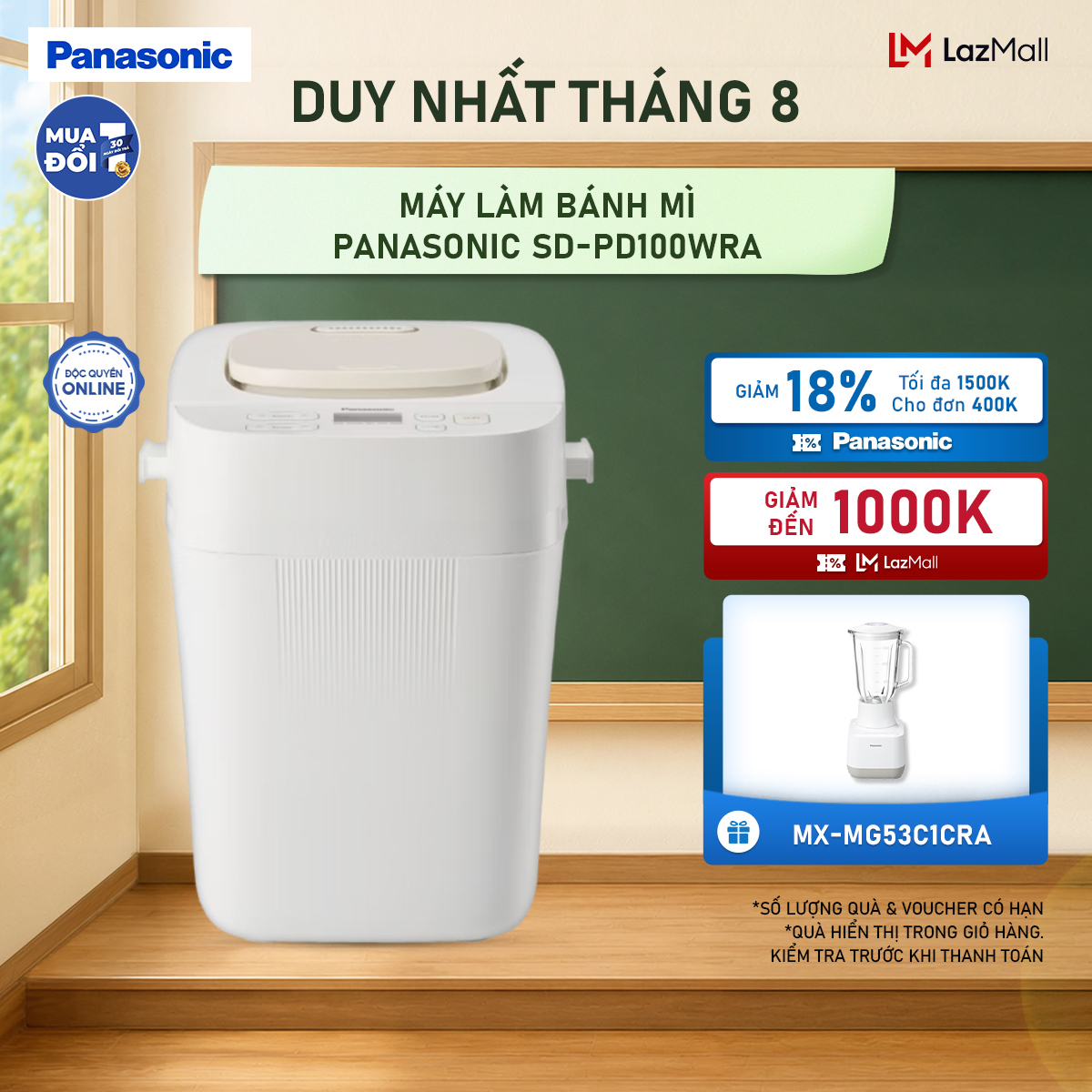 Máy làm bánh mì panasonic sd-pd100wra đa dạng thực đơn tự động - hàng chính hãng