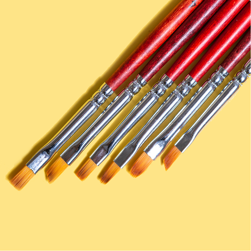 [HCM]Cọ đắp gel Ezflow chính hãng cán gỗ loại thường - cọ đắp gel đầu vuông đầu tròn đầu xéo chuyên dụng cho dân làm móng