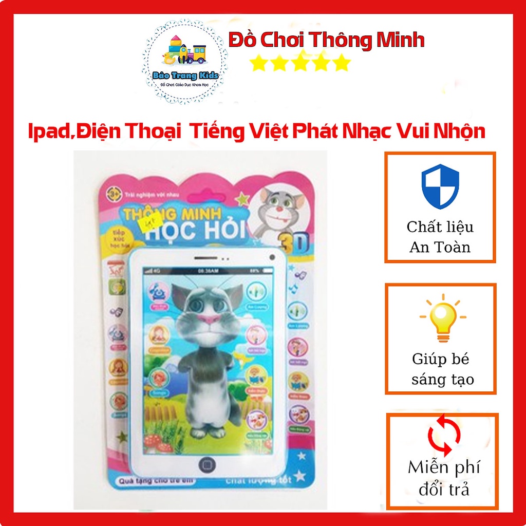 Ipad điện thoại mèo tôm cảm ứng hát tiếng việt cho bé