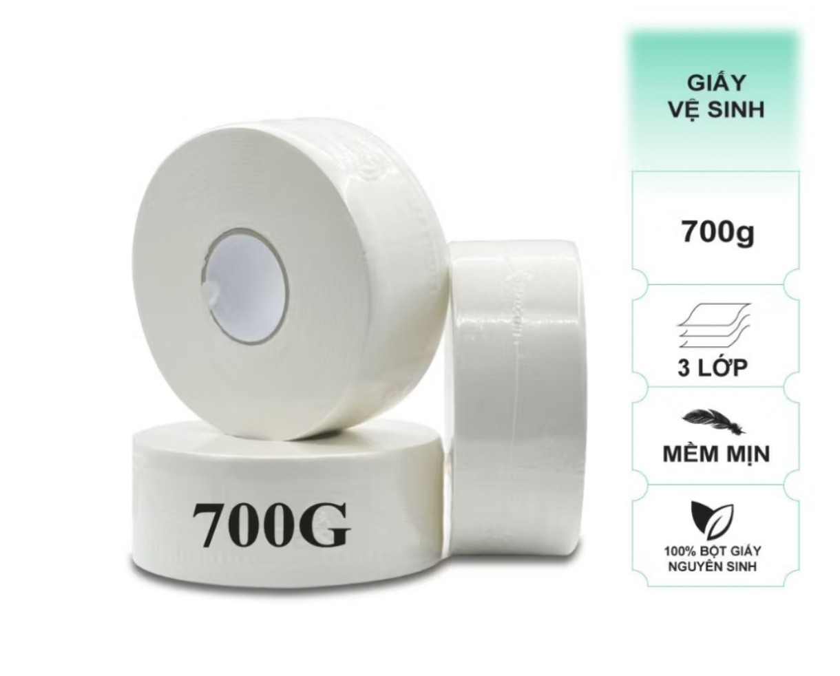 Giấy vệ sinh cuộn lớn giấy vệ sinh công nghiệp 700g