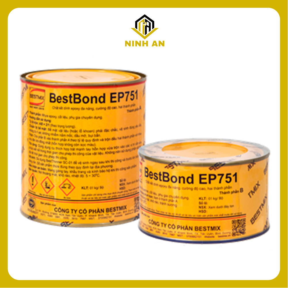BestBond EP751 - vữa epoxy đa năng, cường độ cao, đóng rắn nhanh hai thành phần - 1 bộ